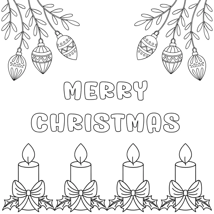Christmas Lights and Candles Merry Christmas Card