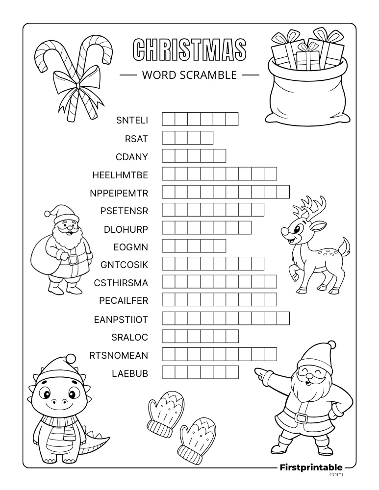 Christmas Word Scramble - Medium 02