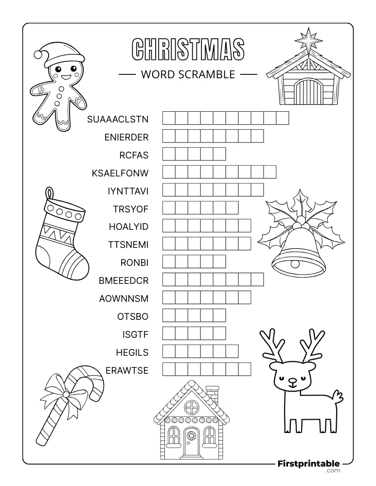 Christmas Word Scramble - Medium 03