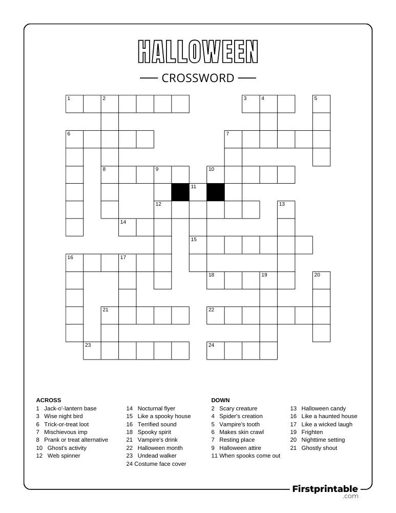 Halloween Crossword - Hard 02