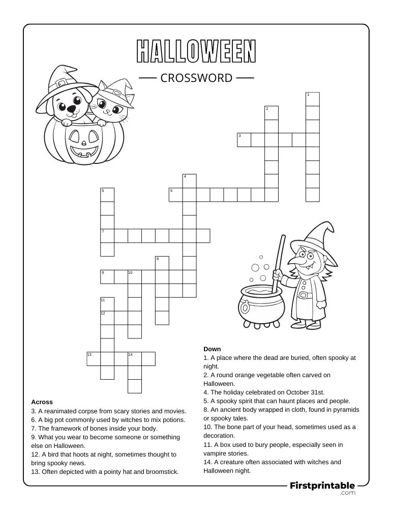 Halloween Crossword - Medium 01