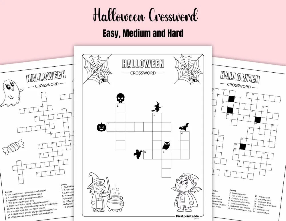 Printable Halloween Crossword