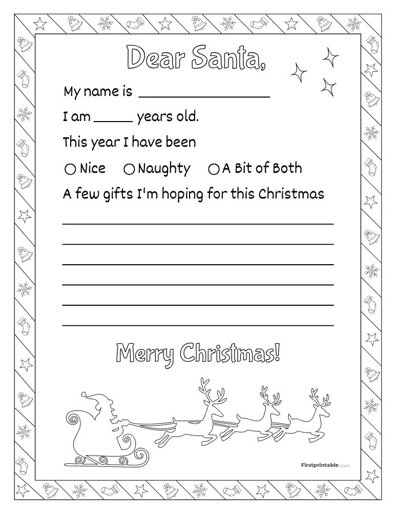Printable Letter to Santa Template 04