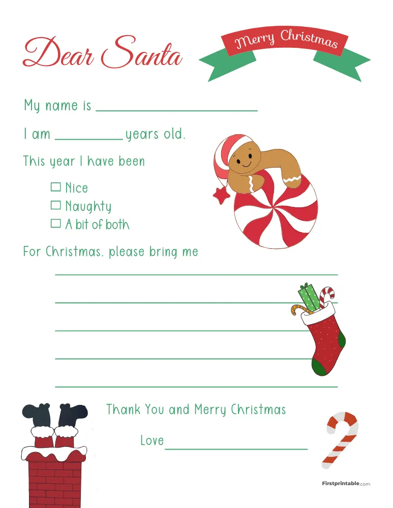 Printable Letter to Santa Template 08