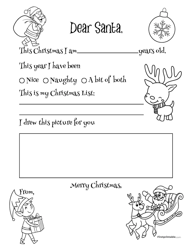 Printable Letter to Santa Template 10