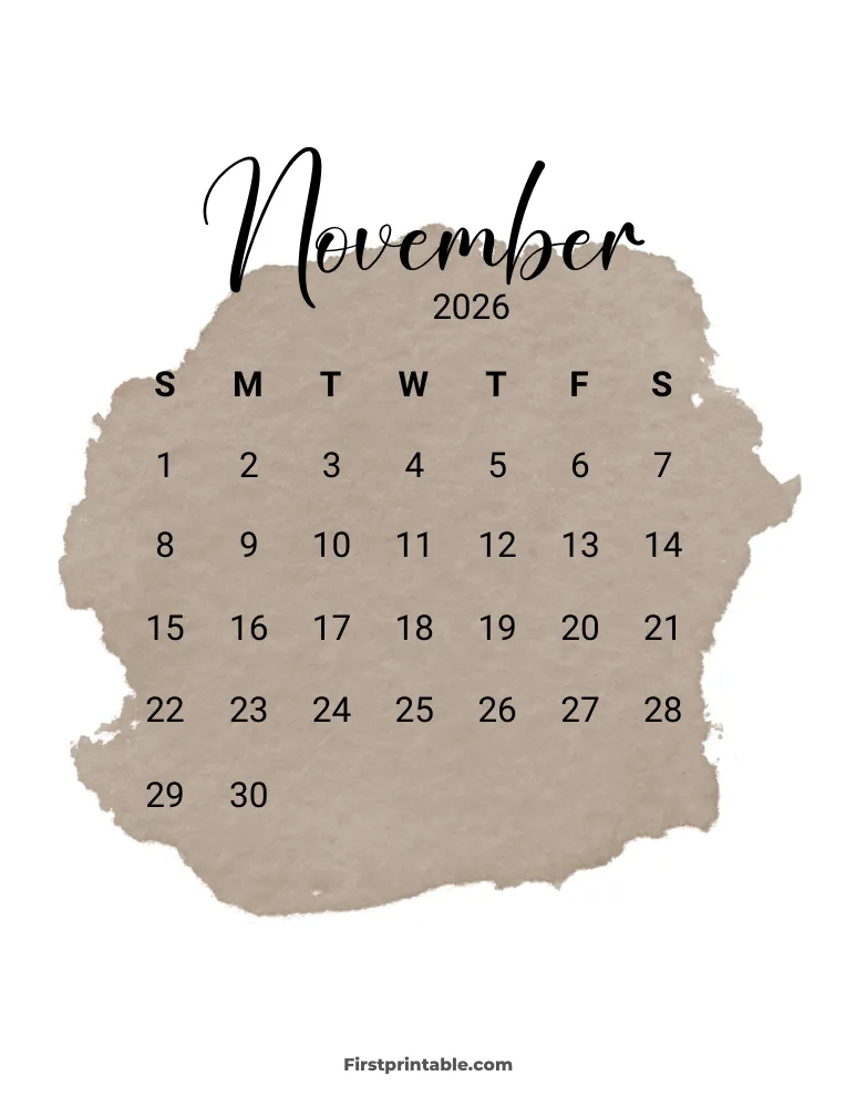 Printable November Calendar 2026 Template 11