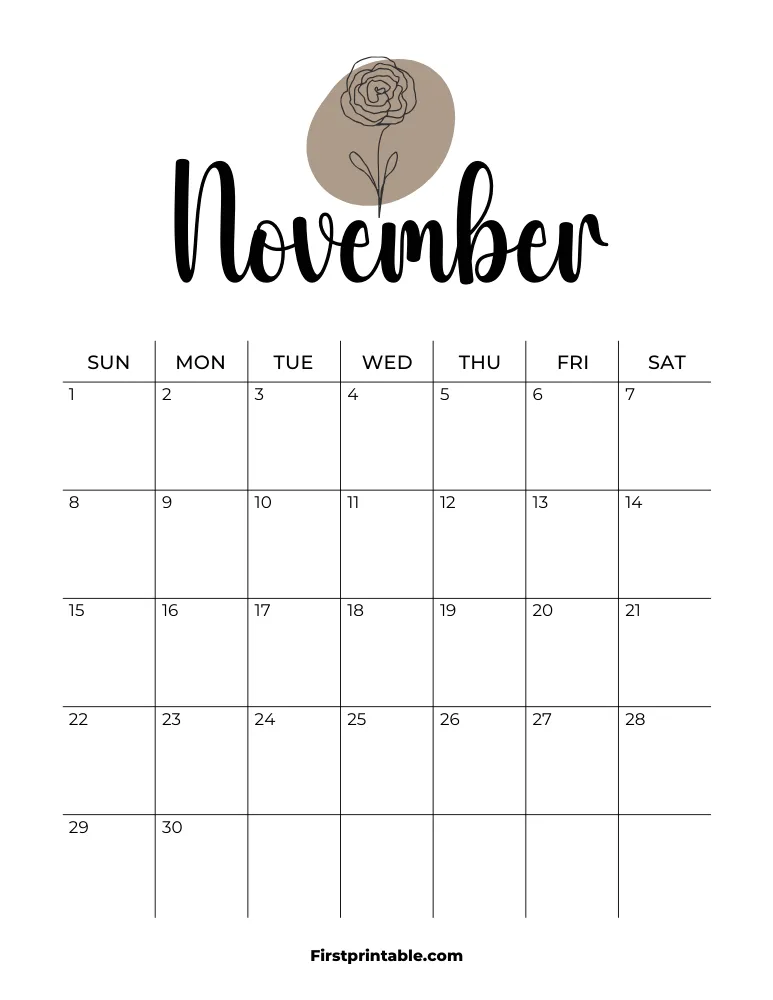 Printable November Calendar 2026 Template 14