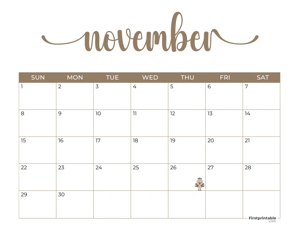 Printable November Calendar 2026 Template 21