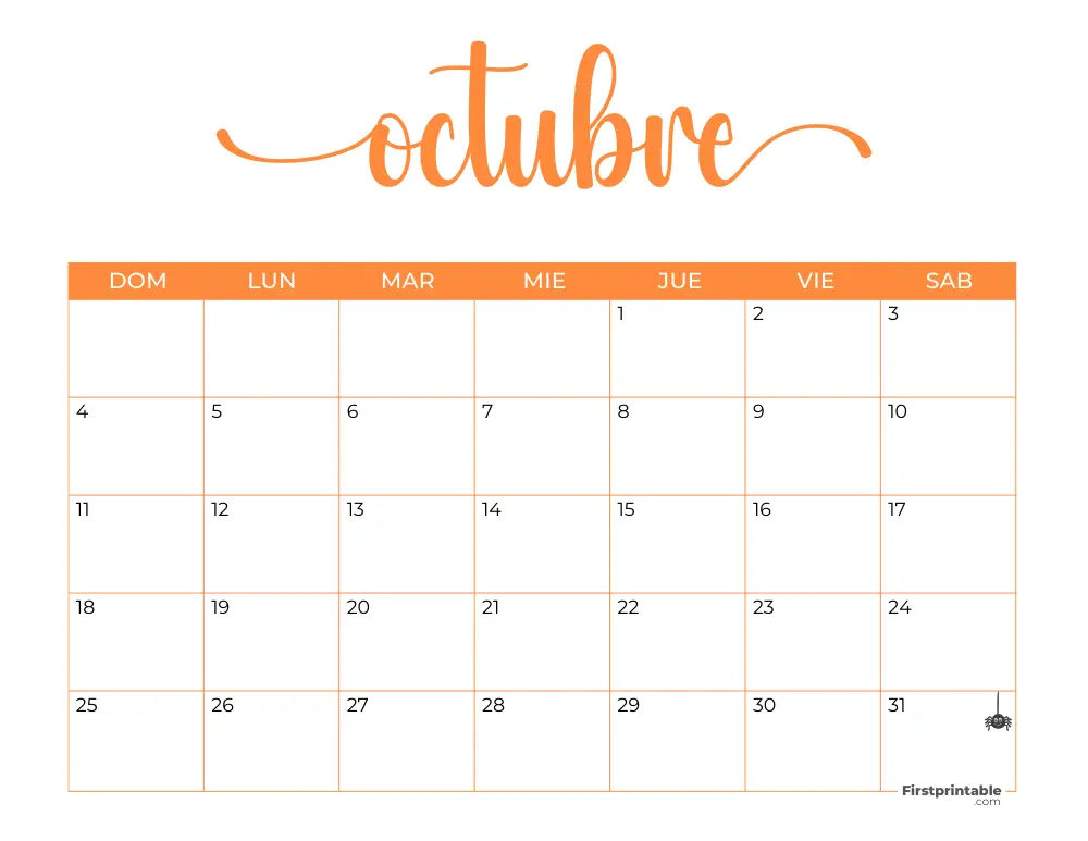 Printable October Calendar 2026 Template 38