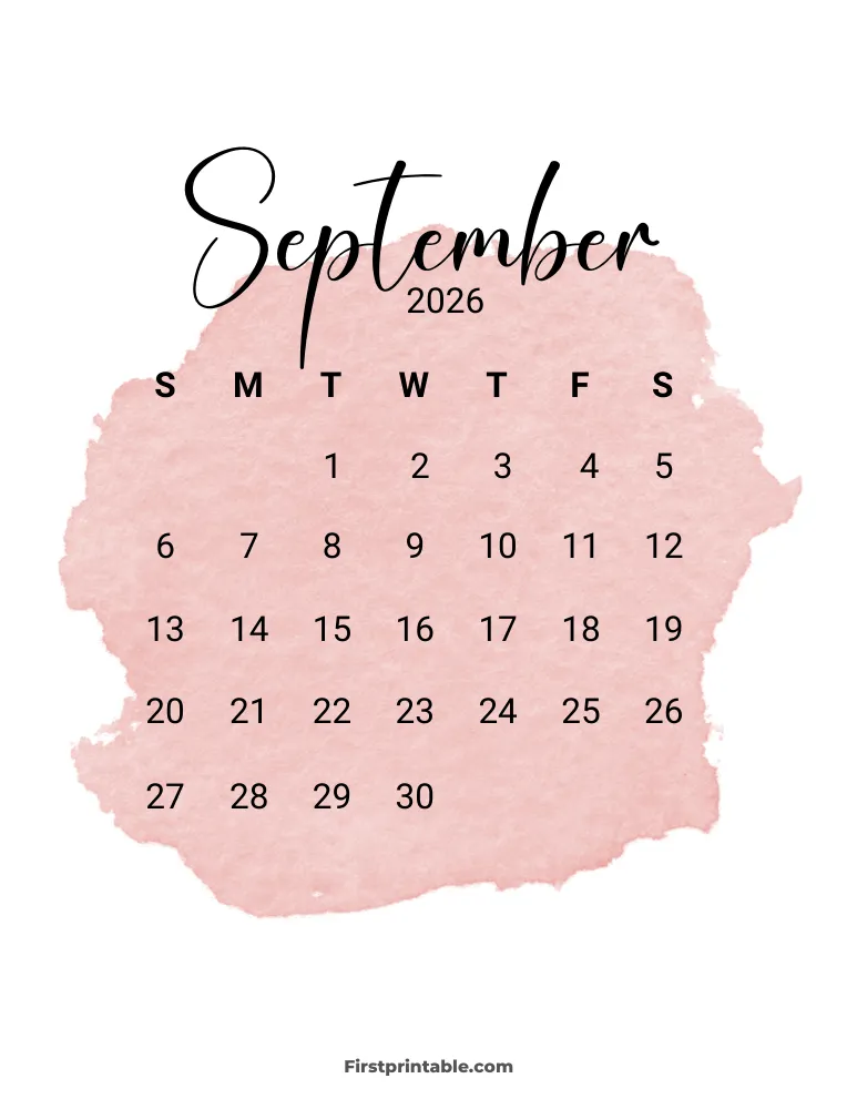 Printable September Calendar 2026 Template 11