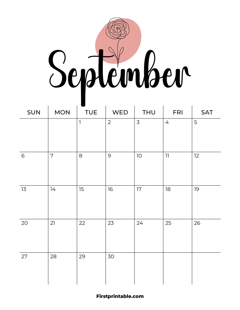 Printable September Calendar 2026 Template 14