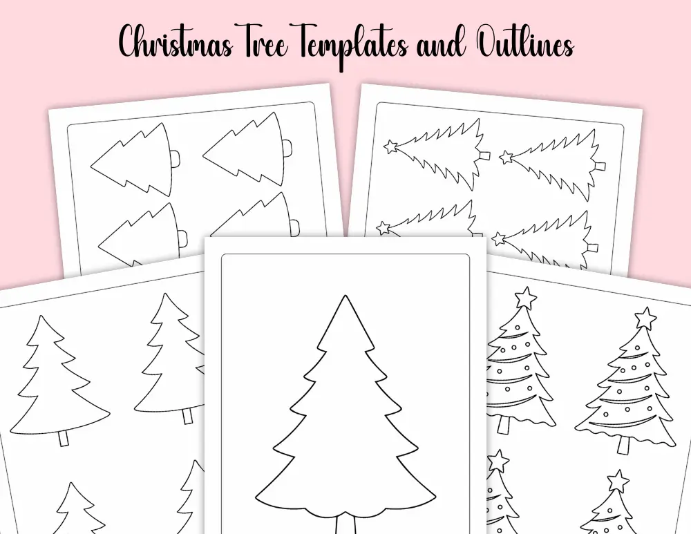 Printable Simple Christmas Tree Templates and Outlines