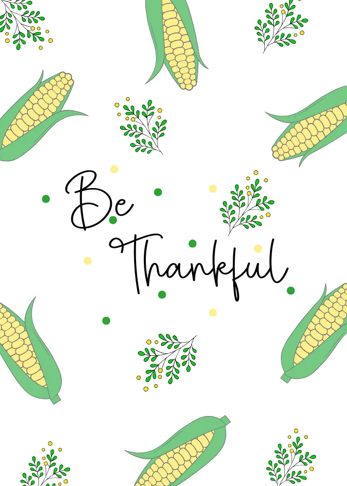 Corn Themed Thanksgiving Card