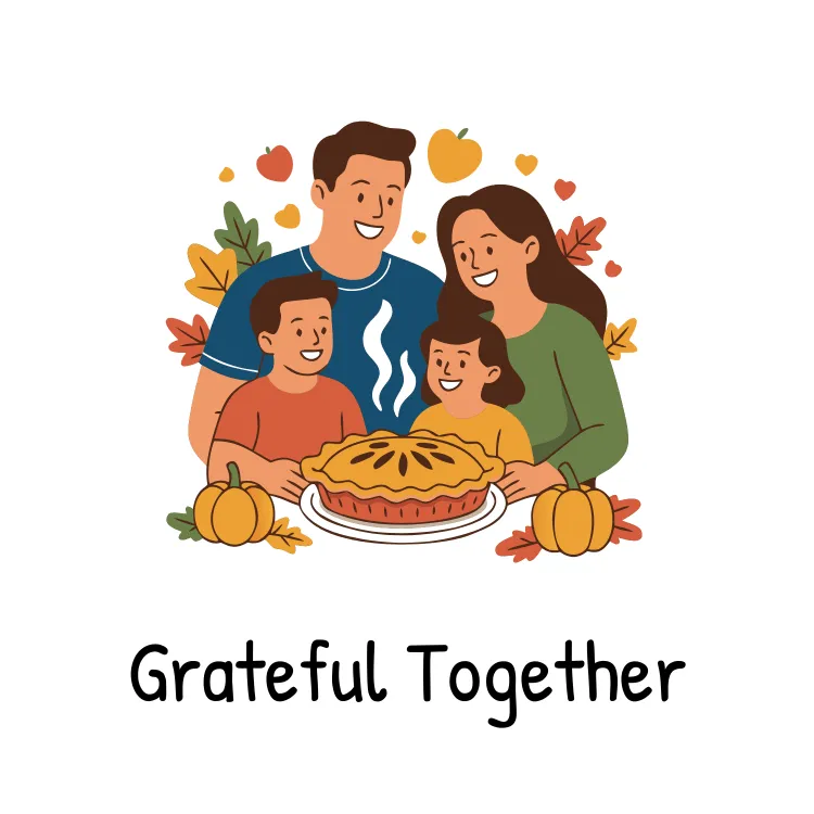 Family with Pumpkin Pie Printable Card