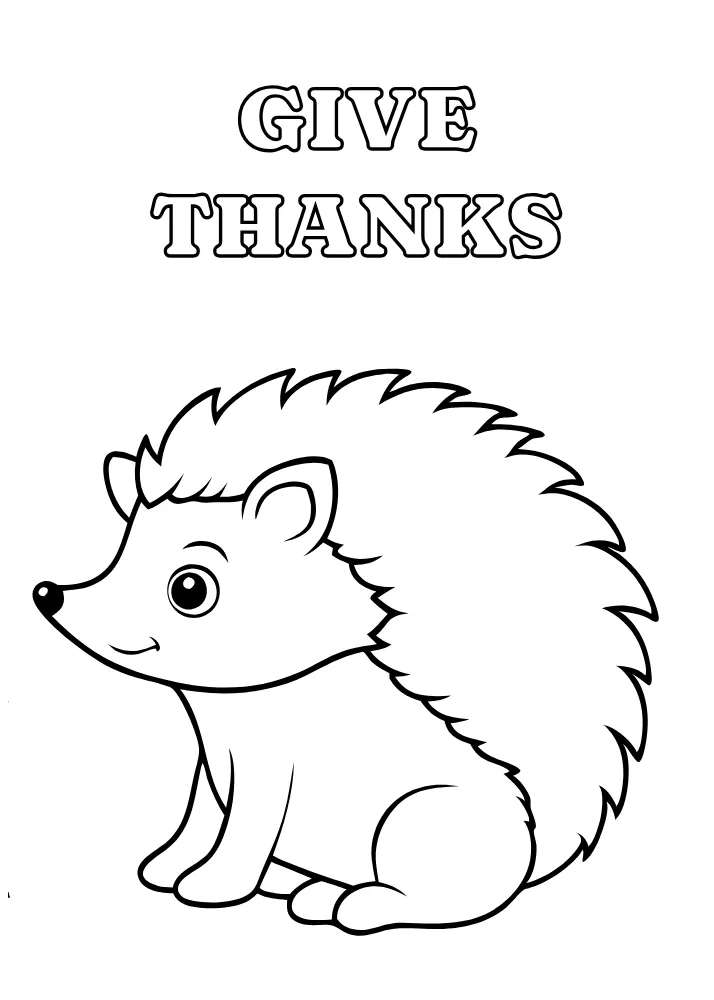 Cute Hedgehog Coloring Card