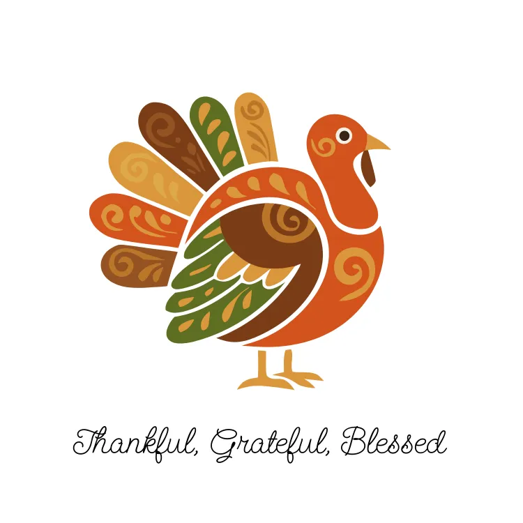 Thankful Grateful Blessed Printable Card