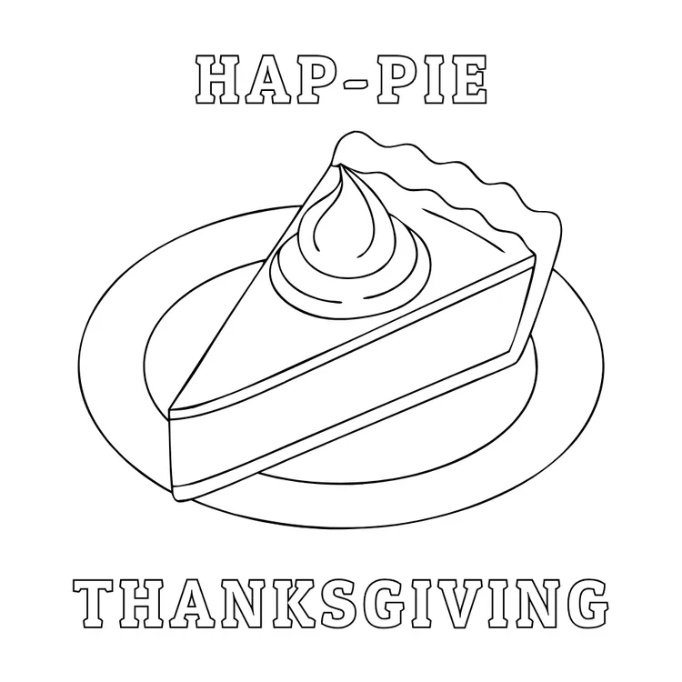 Pumpkin Pie Slice Coloring Card