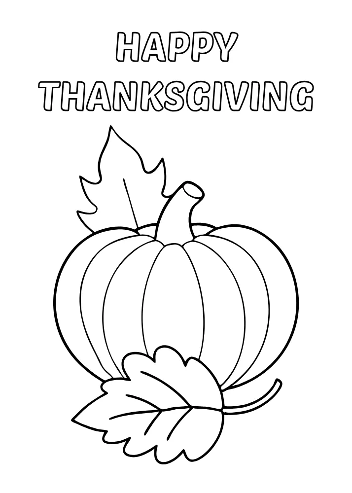 Thanksgiving Pumpkin Coloring Card