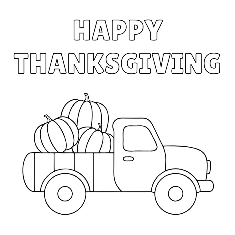Pumpkin Truck to Color Card