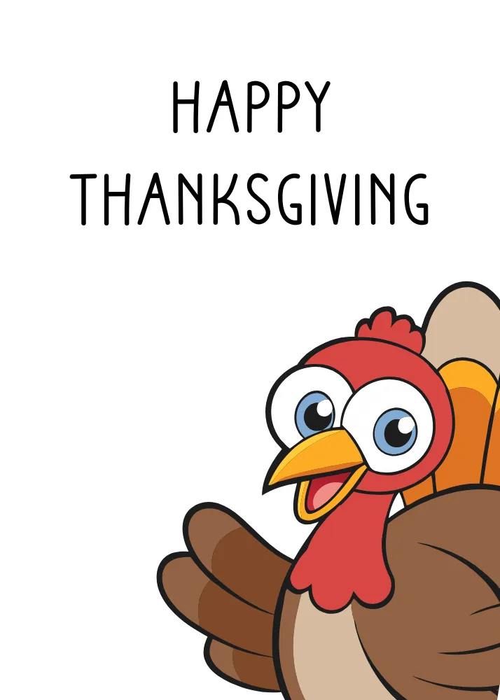 Excited Turkey Thanksgiving Card