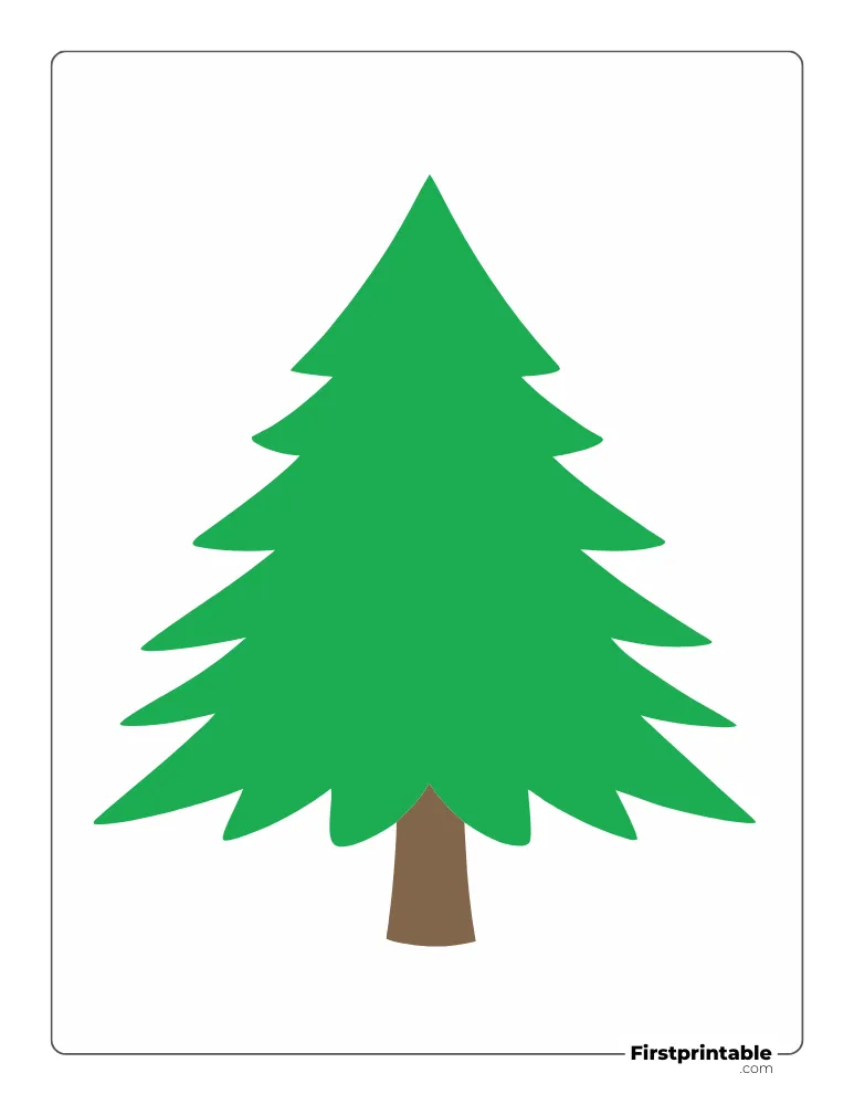 Realistic Christmas Tree Template - Large Colored