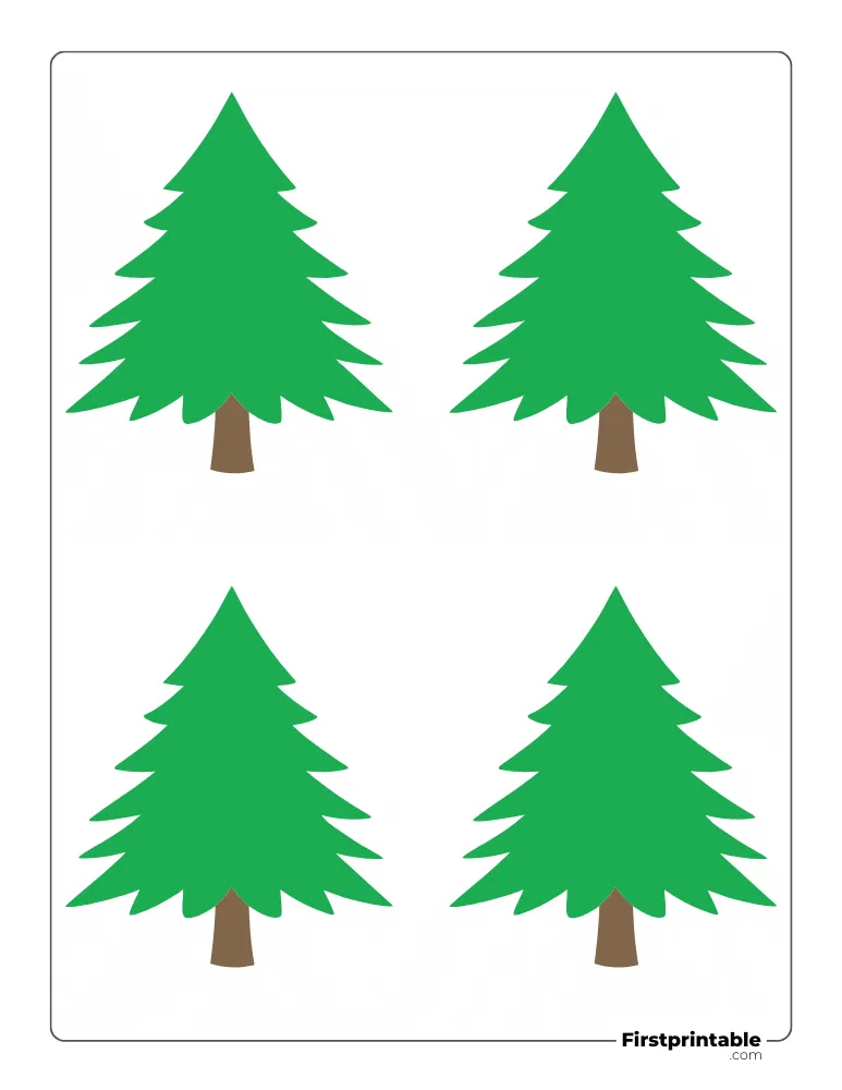 Basic Xmas Tree Template - Small Colored