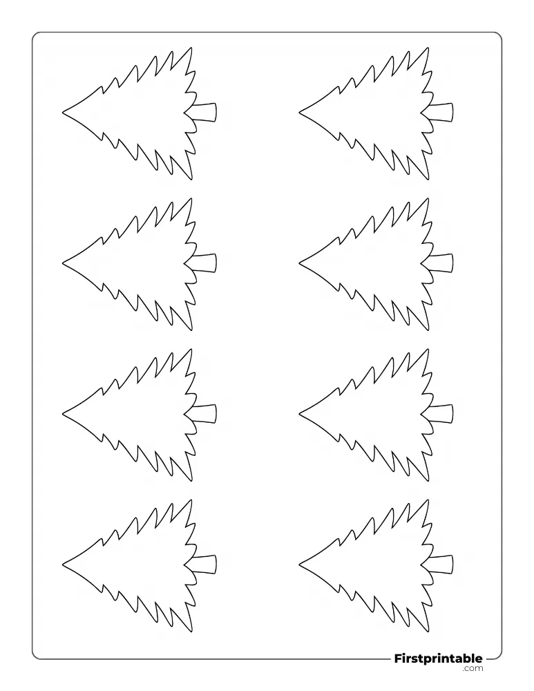 Realistic Christmas Tree Template - XS Outline