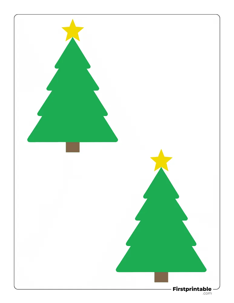 Rounded Xmas Tree with Star - Medium Colored