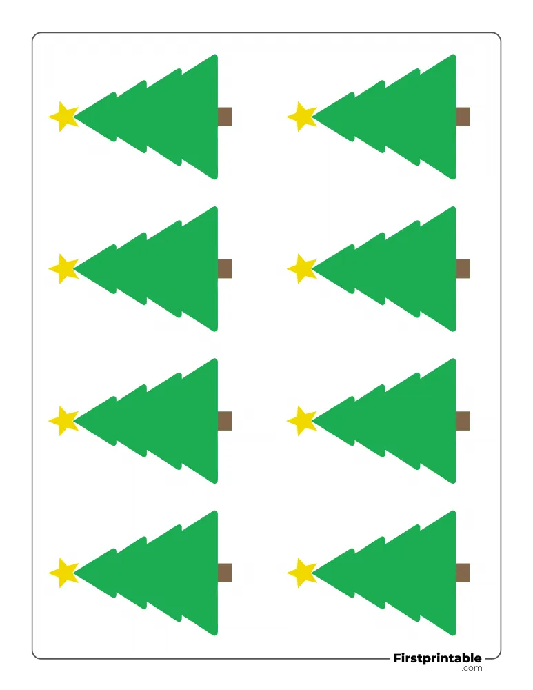 Rounded Fir Xmas Tree with Star - XS Colored
