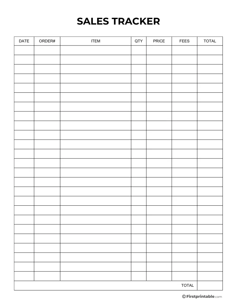 Sales Tracker Template 01