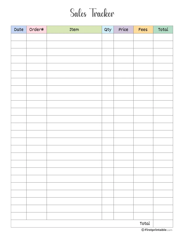 Sales Tracker Template 07