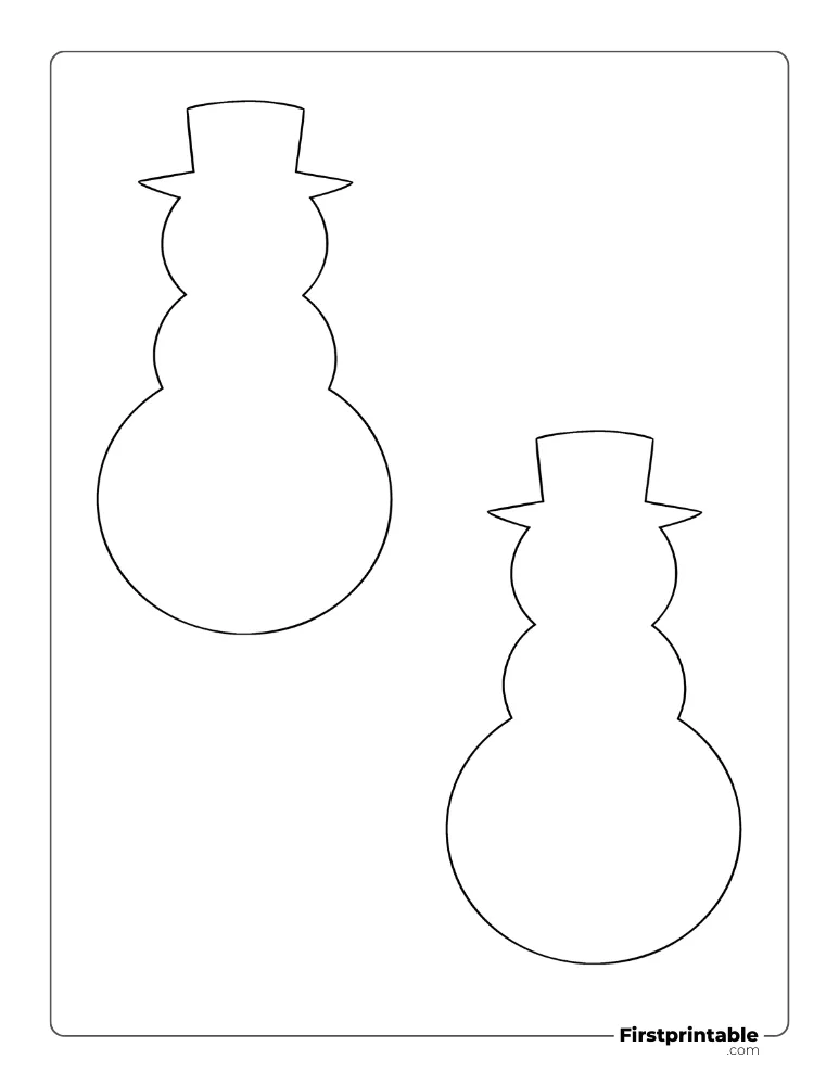 Snowman Template - Medium Outline