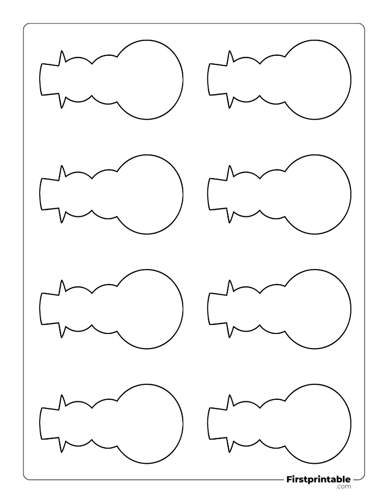 Simple Snowman Template - XS Outline