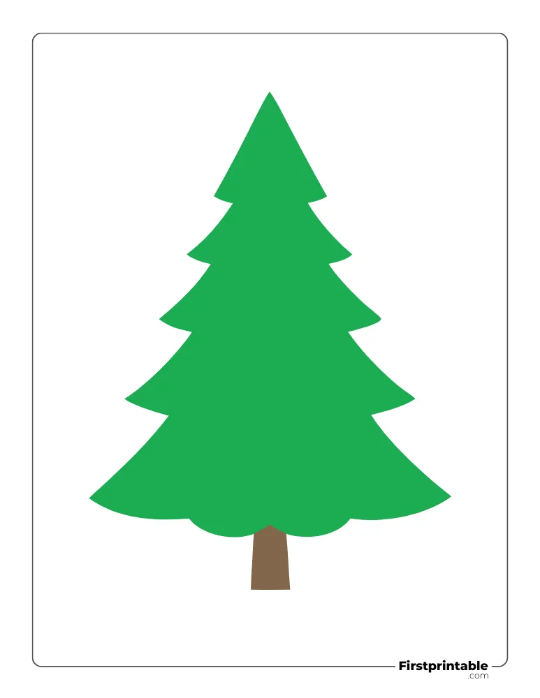 Simple Christmas Tree Template - Large Colored