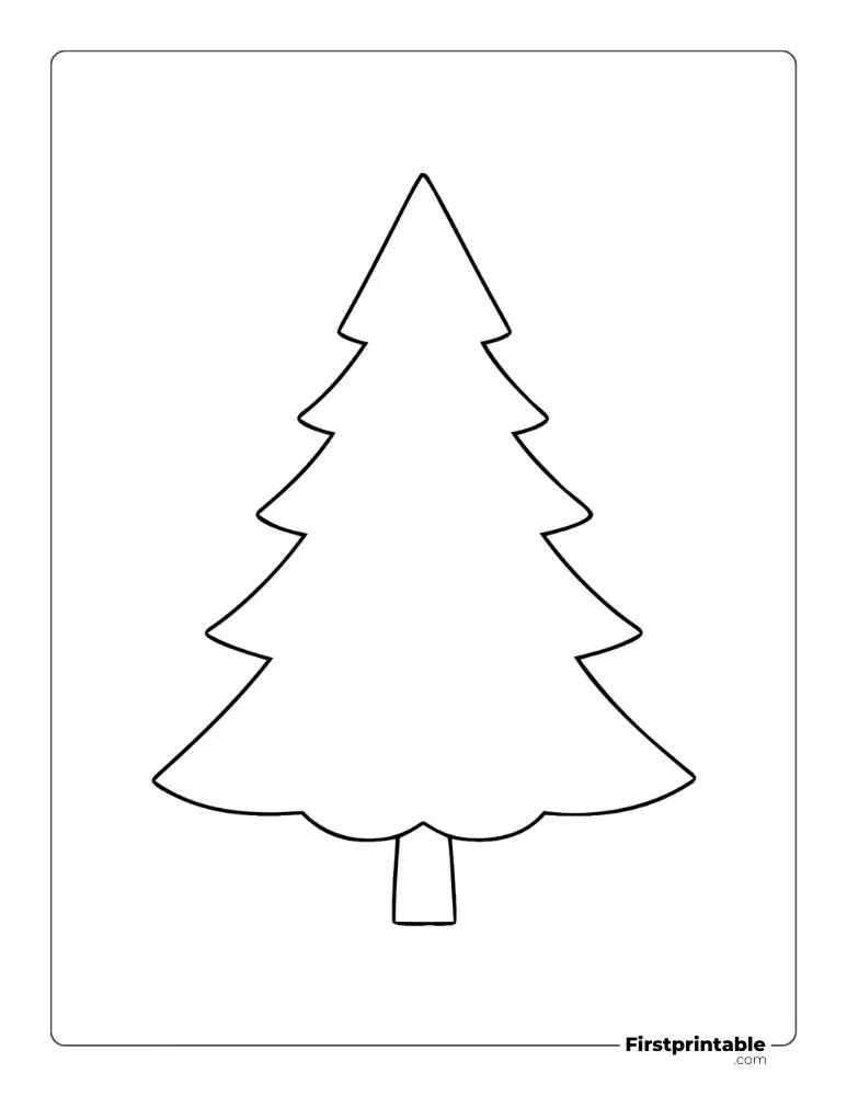 Simple Christmas Tree Template - Large Outline