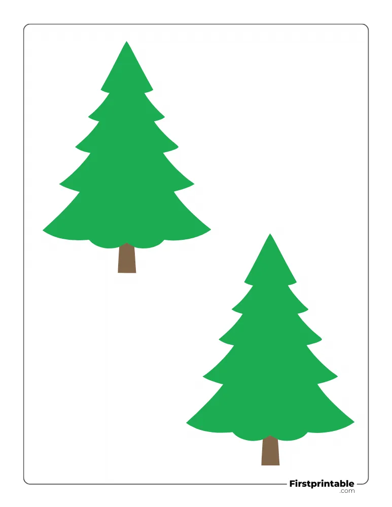 Christmas Tree Template - Medium Colored