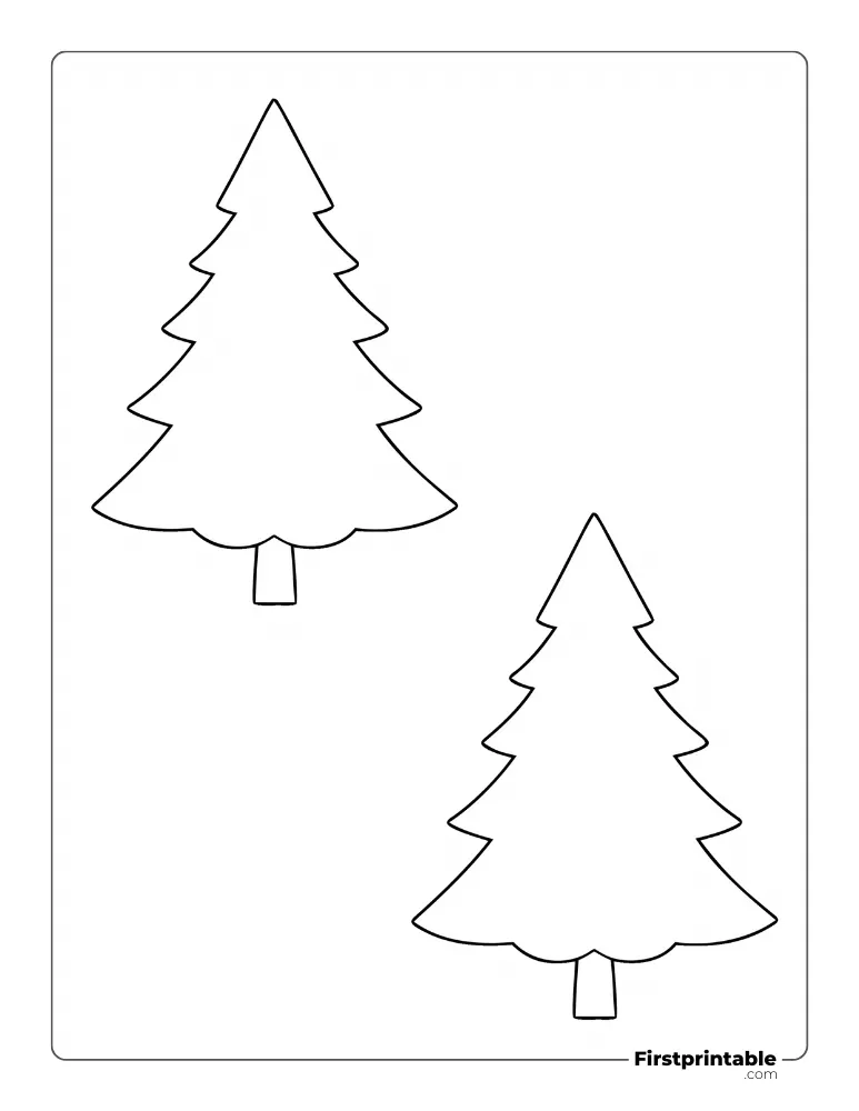 Christmas Tree Template - Medium Outline