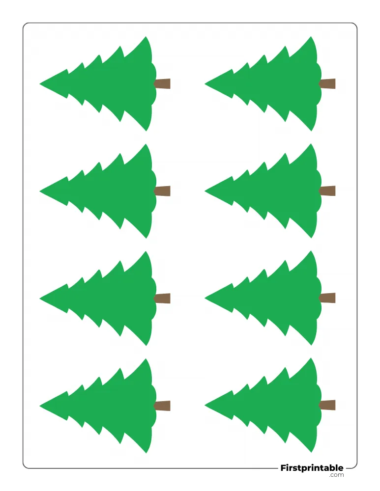Simple Christmas Tree Template - XS Colored