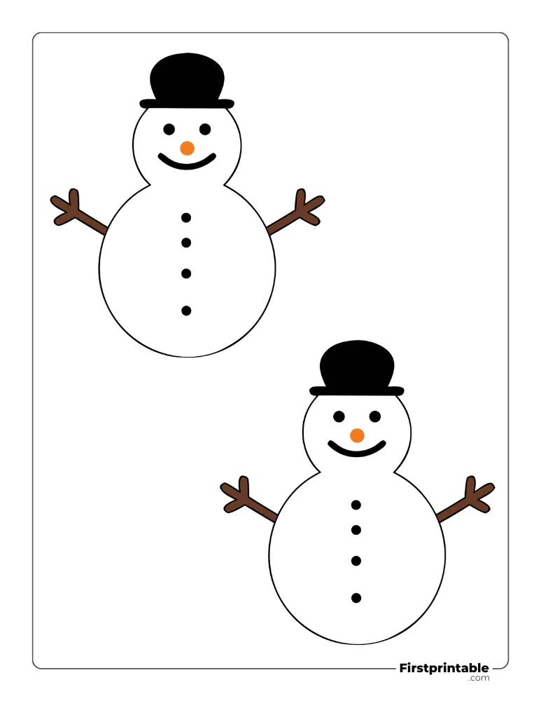 Snowman Template - Medium Colored