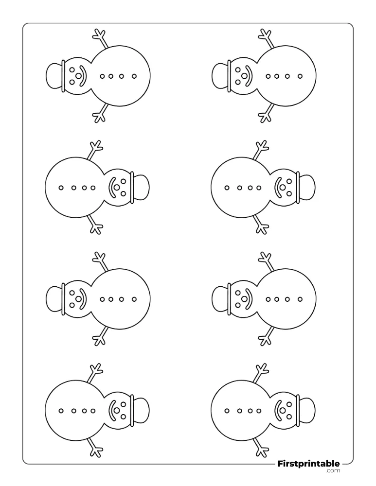 Simple Snowman Template - XS Outline