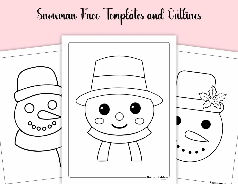 Snowman Face Templates and Outlines
