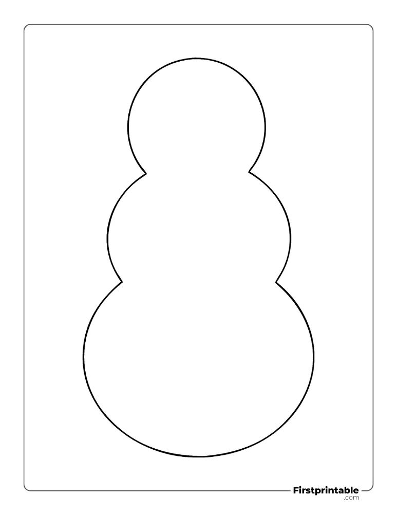 Snowman Template - Large Outline