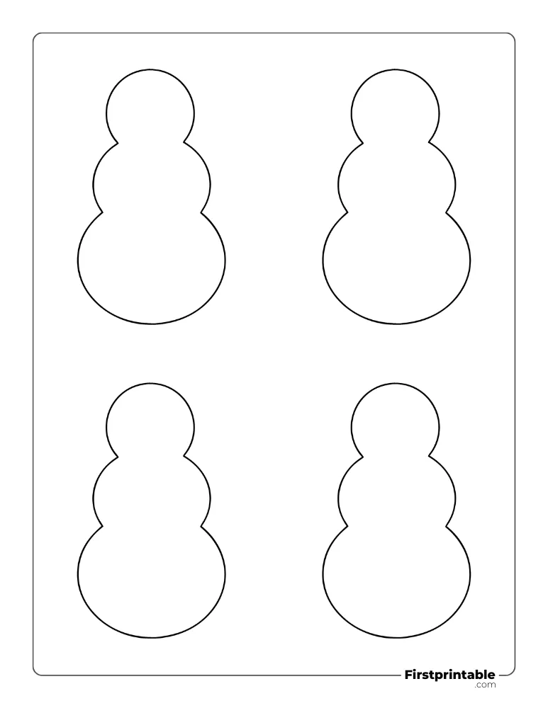 Snowman Template - Small Outline