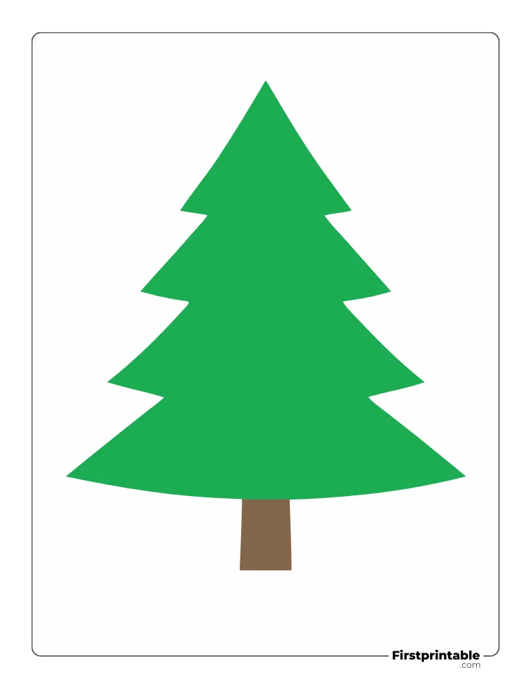 Standard Xmas Tree Template - Large Colored