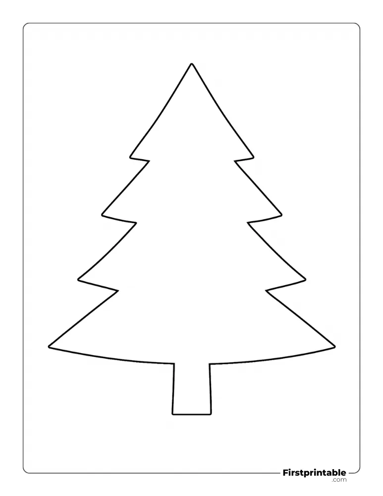 Standard Xmas Tree Template - Large Outline