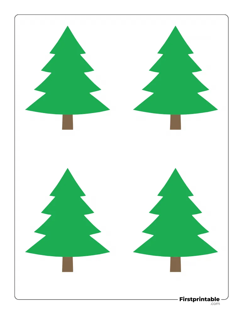 Standard Xmas Tree Template - Small Colored