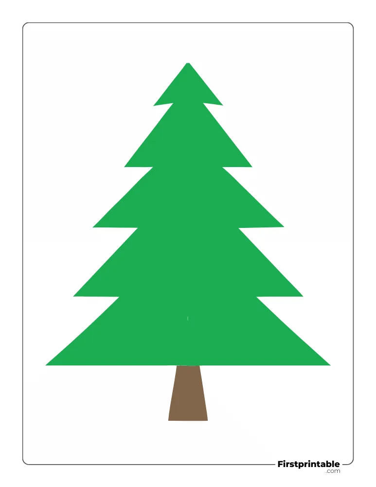 Traditional Xmas Tree Template - Large Colored