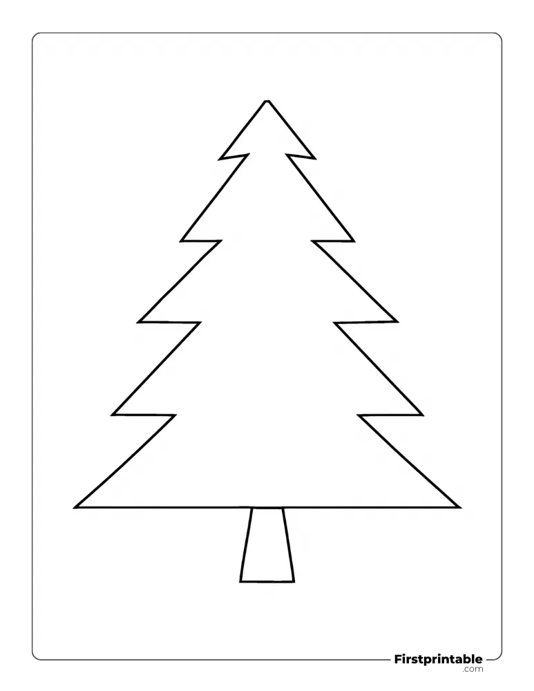 Traditional Xmas Tree Template - Large Outline