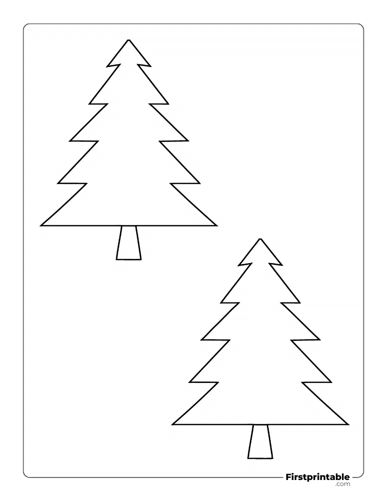 Traditional Xmas Tree - Medium Outline
