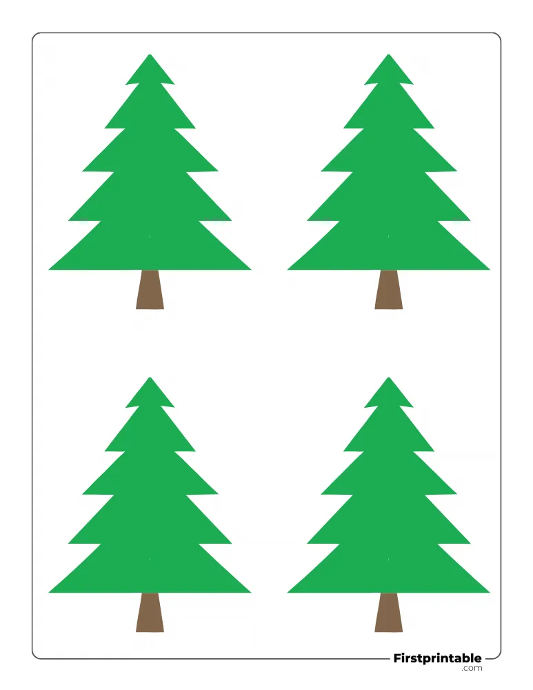 Traditional Xmas Tree Template - Small Colored